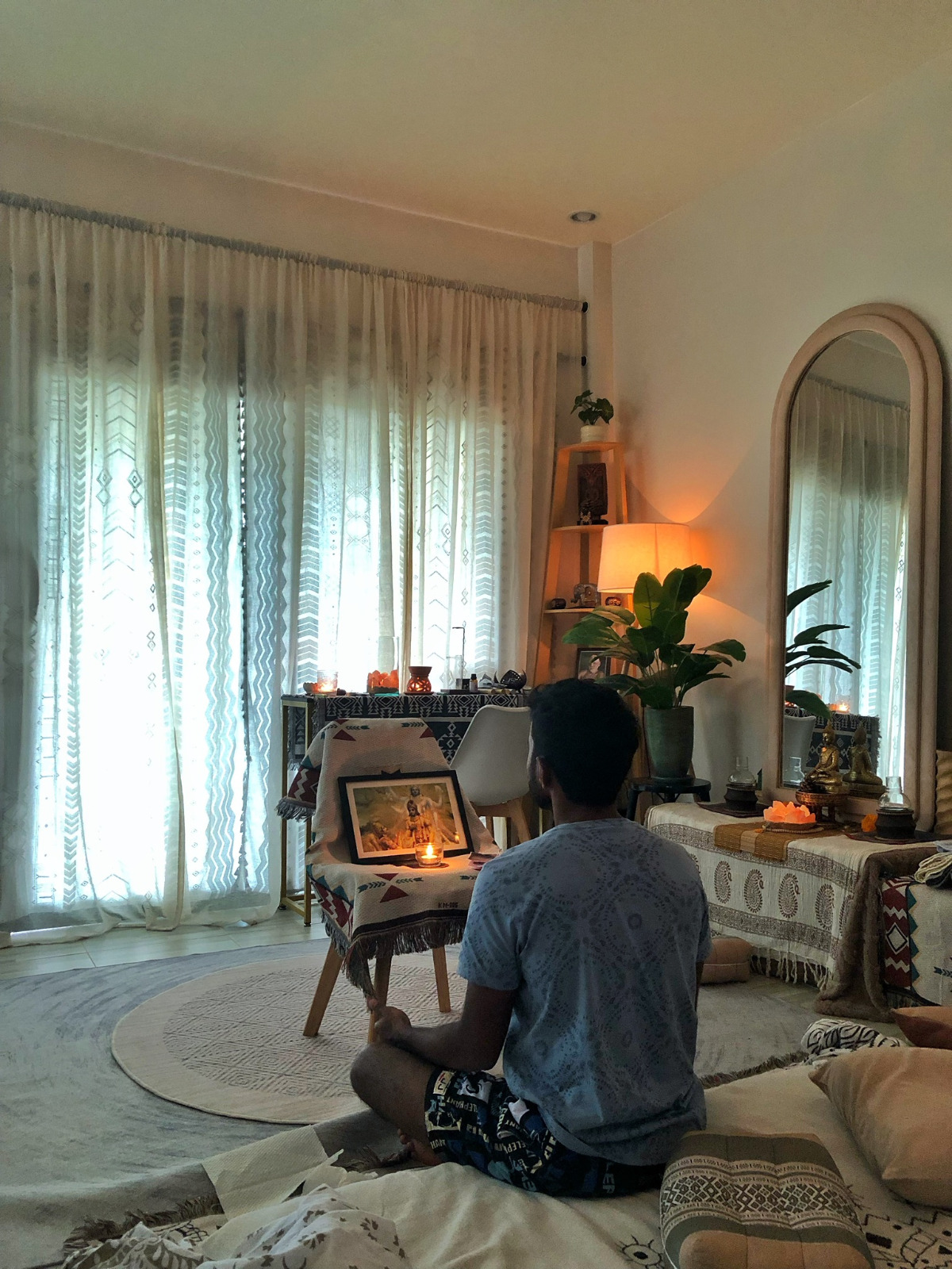 Quiet, candle-lit altar space